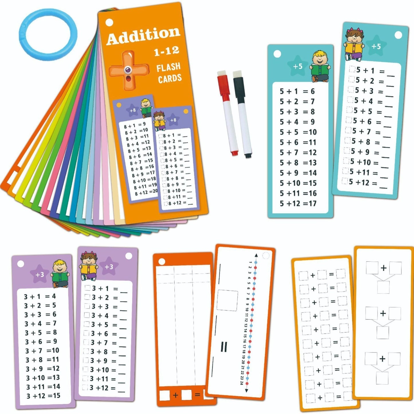 15 Math Digital Cards Addition Erasable Repeated Use Math Learning Cards Children Learning